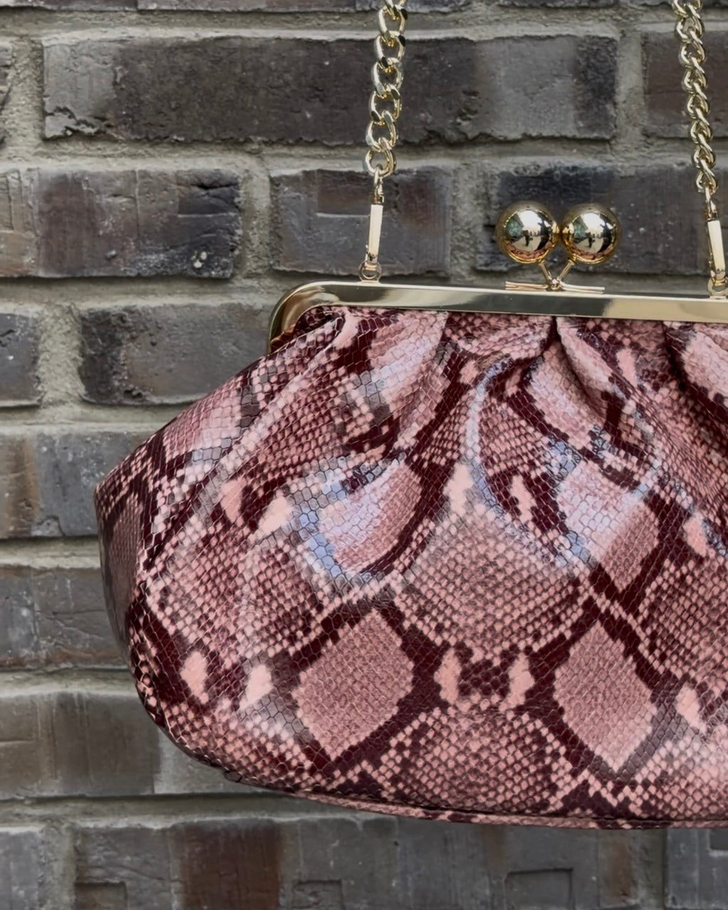 Snake Clutch pink