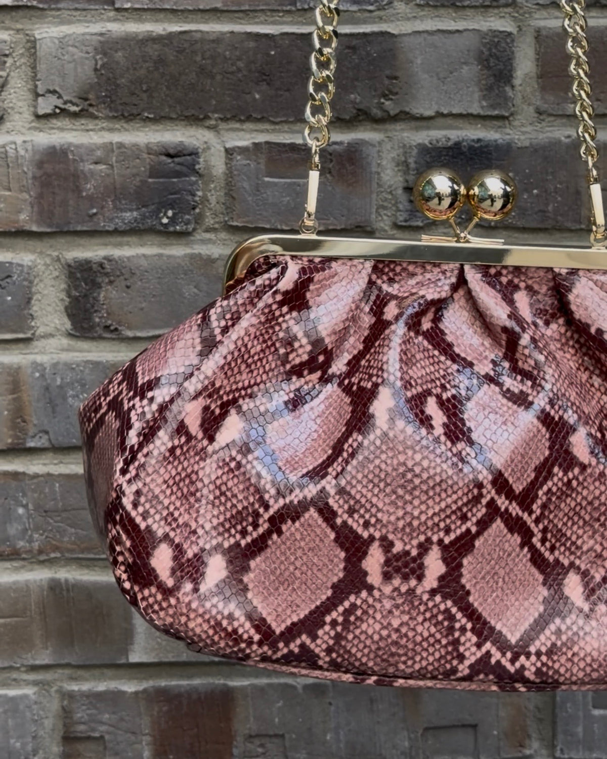 Snake Clutch pink