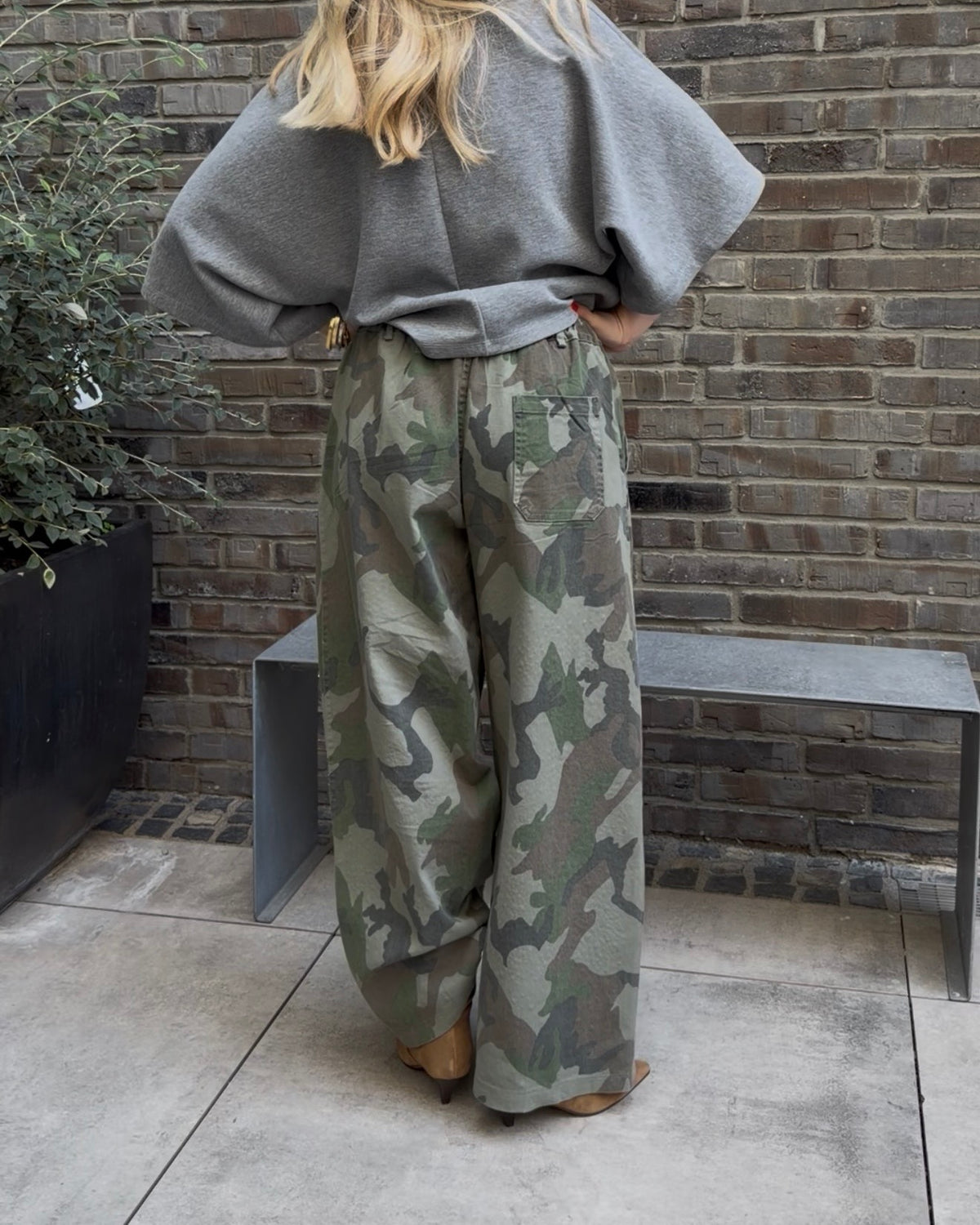 Camouflage Hose mit Strassdetails