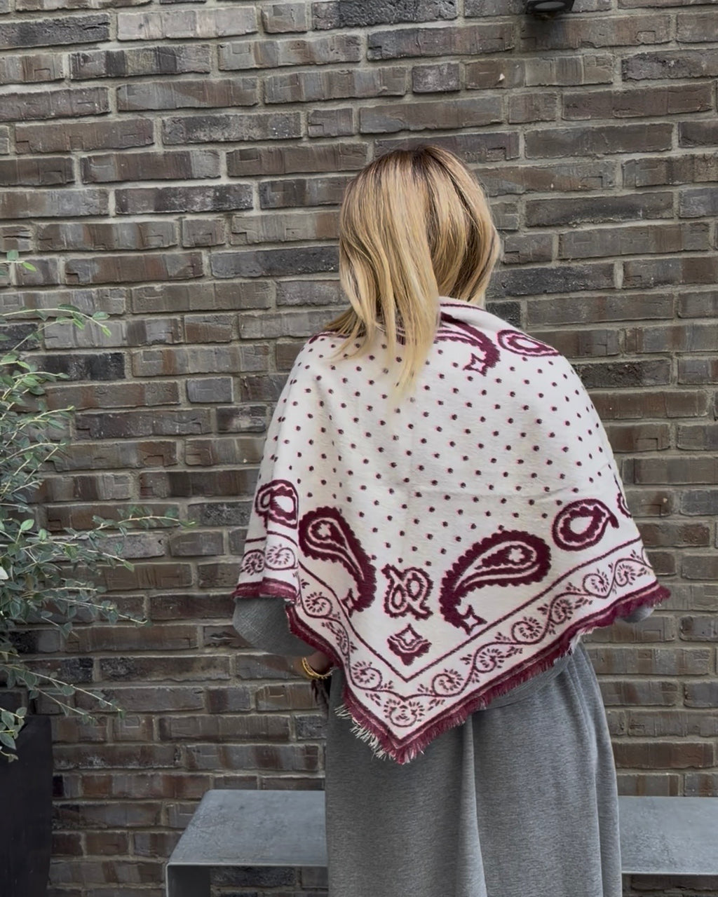Paisley Triangle Schal bordeaux