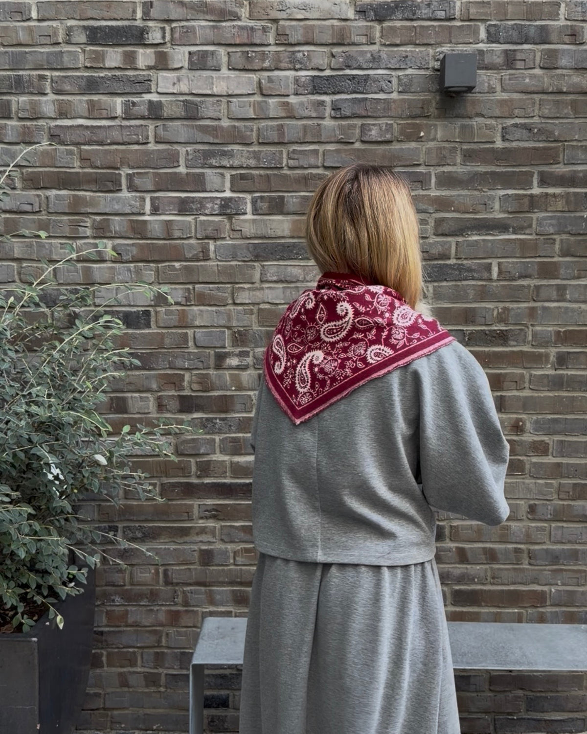 Paisley Triangle Schal Mini bordeaux