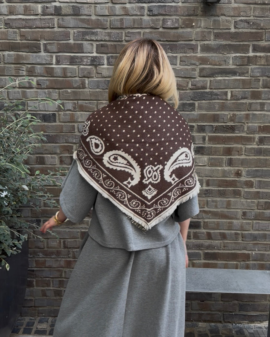 Paisley Triangle Schal braun