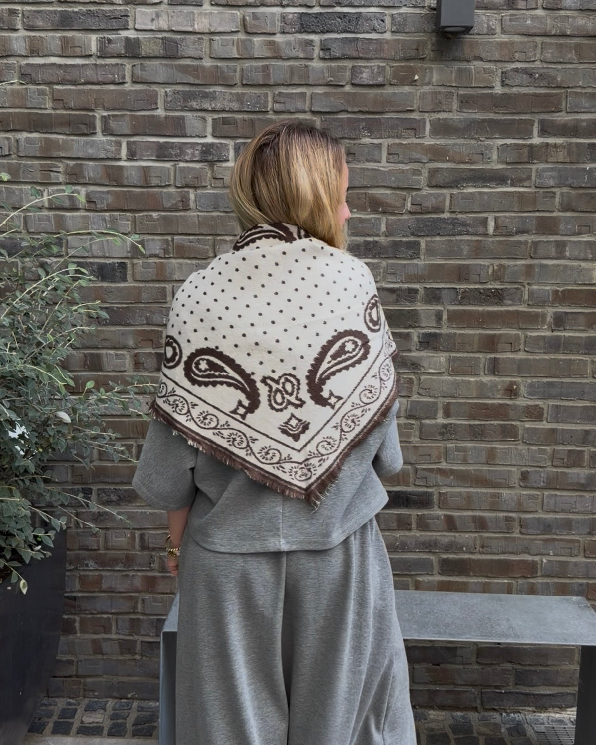 Paisley Triangle Schal braun