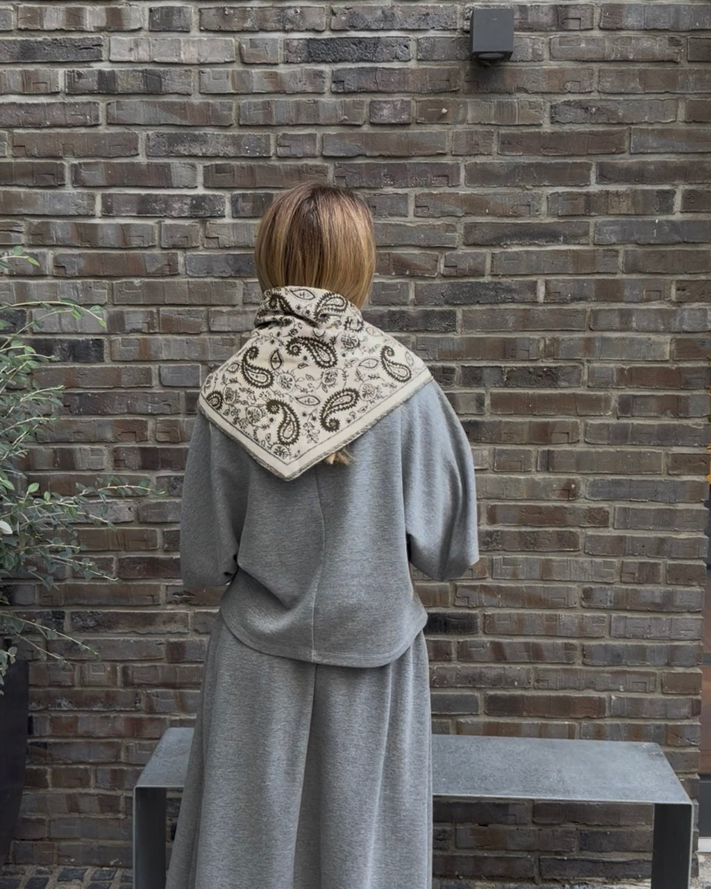 Paisley Triangle Schal Mini oliv