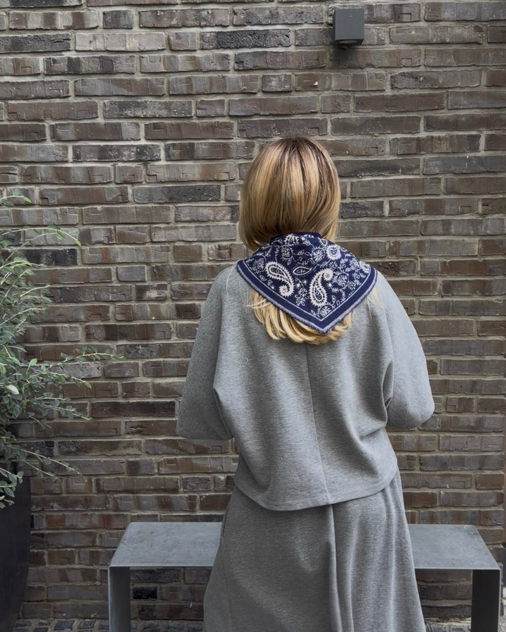Paisley Triangle Schal Mini marine