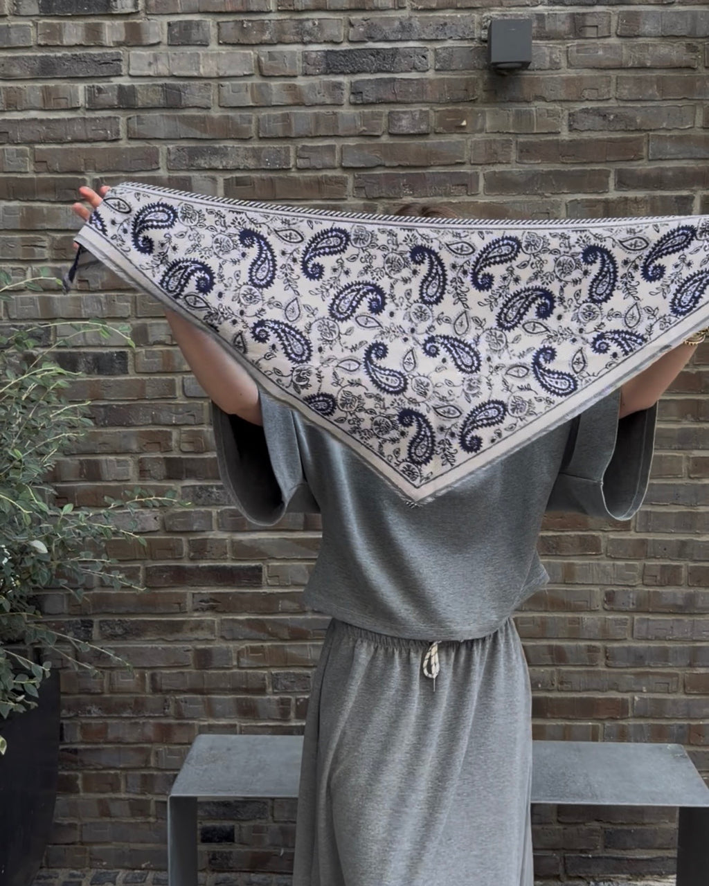 Paisley Triangle Schal Mini marine