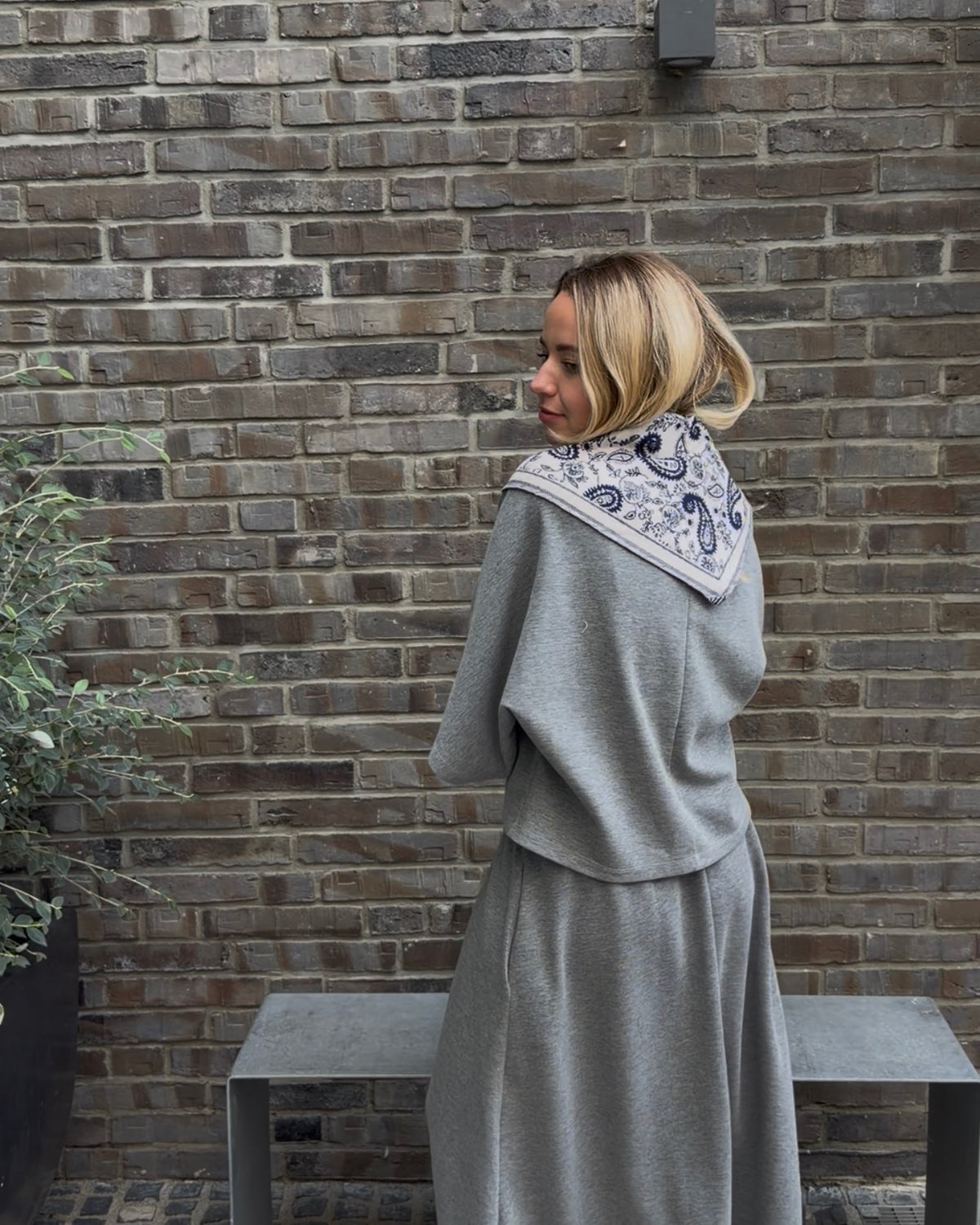 Paisley Triangle Schal Mini marine