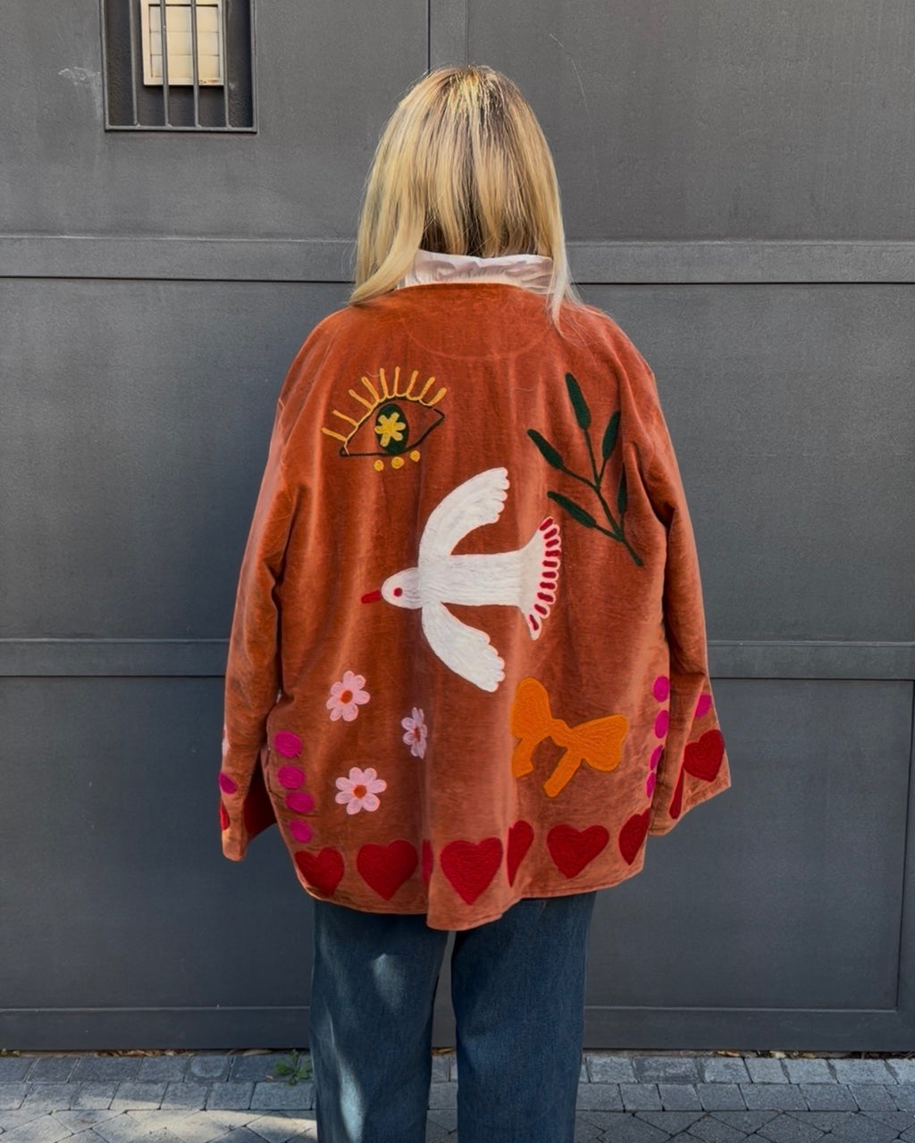 Samtjacke 'Birds of Love'