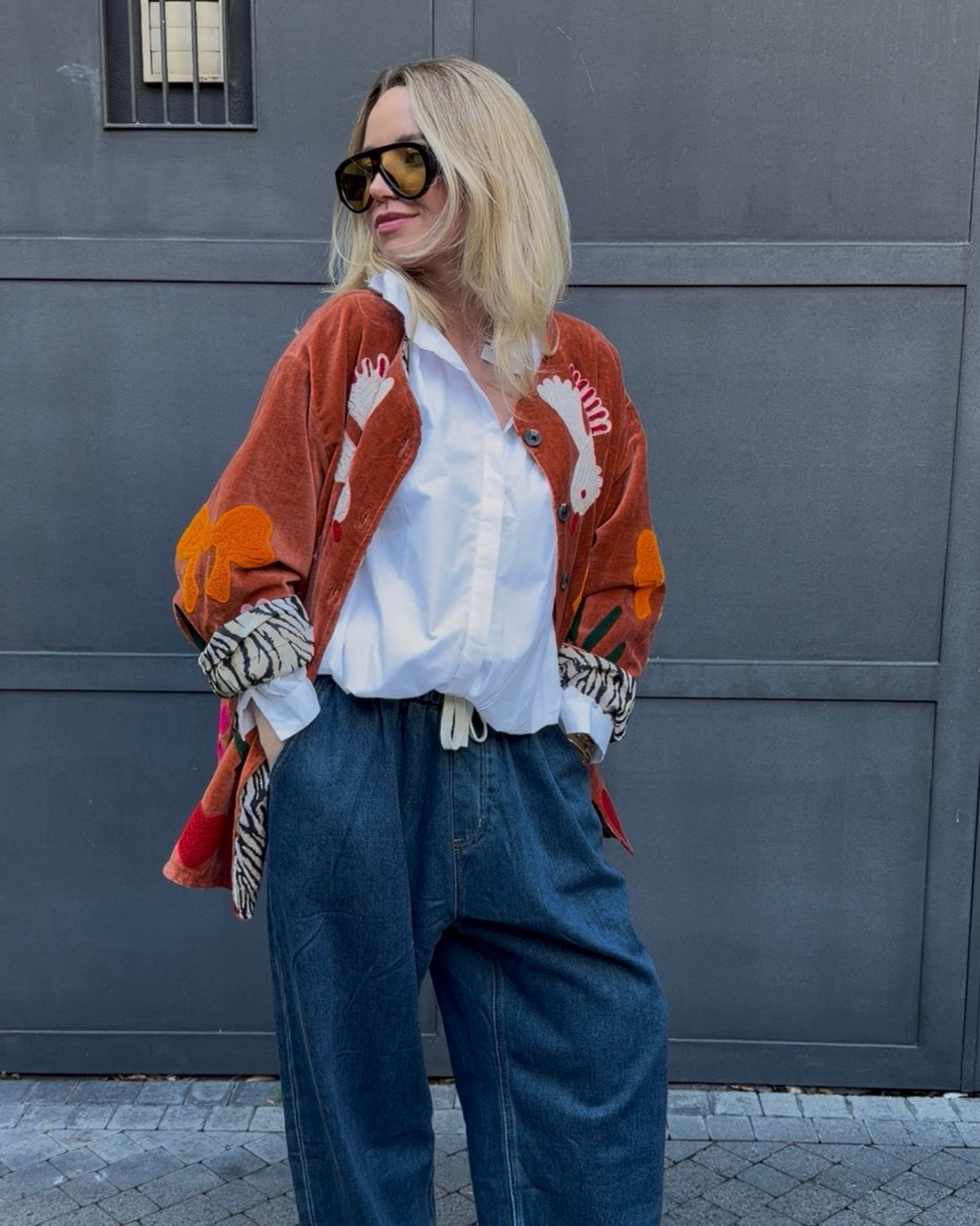 Samtjacke 'Birds of Love'
