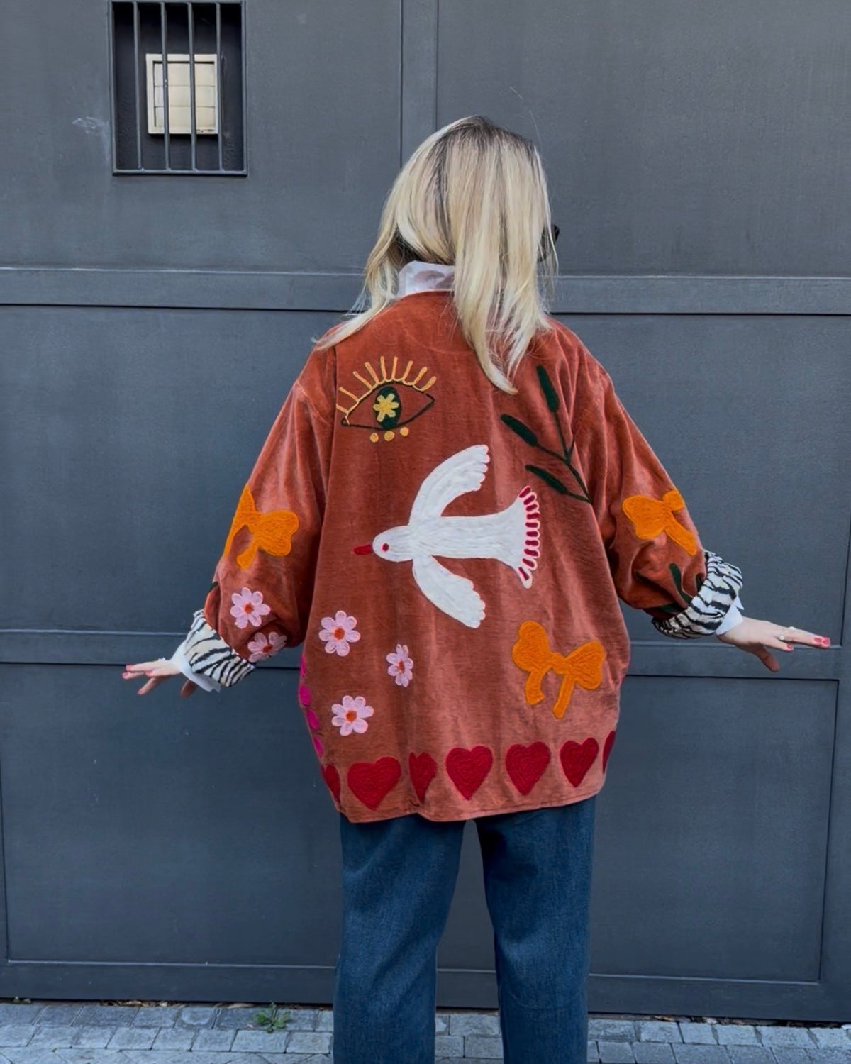 Samtjacke 'Birds of Love'