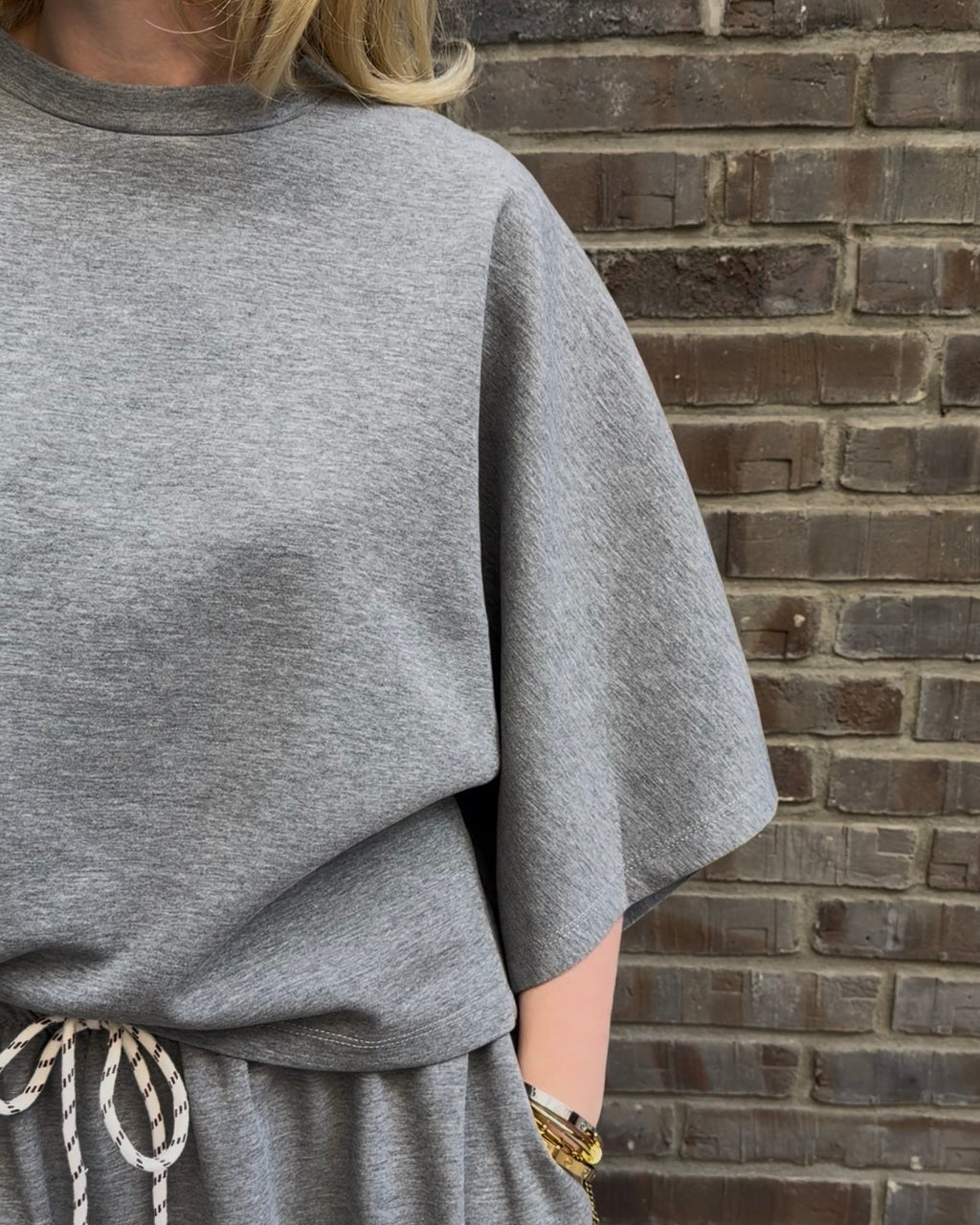 Sweatshirt mit Rundhals grau
