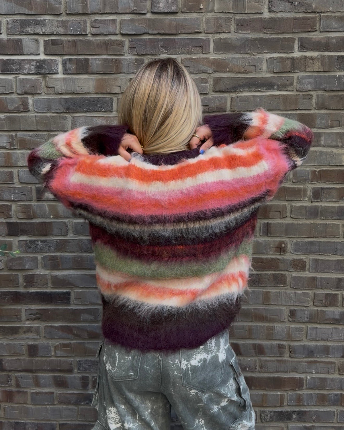 Strickpullover 'Fluffy' short pink