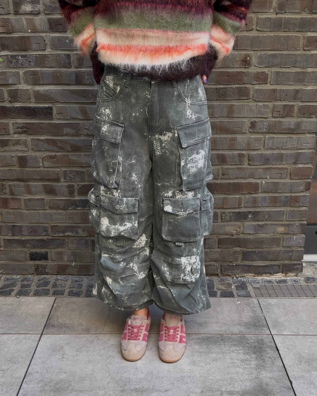 Cargo Jeans grau