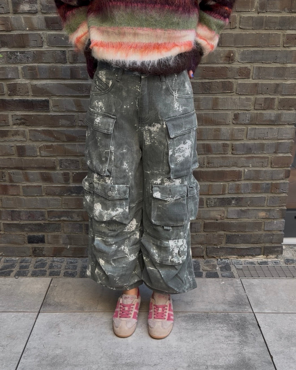Cargo Jeans grau