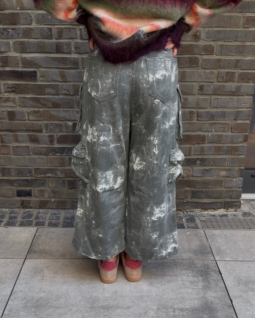 Cargo Jeans grau