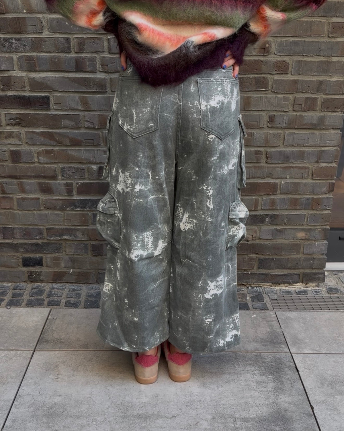Cargo Jeans grau
