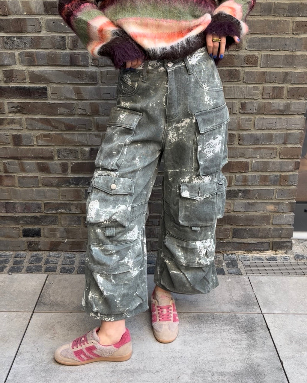 Cargo Jeans grau