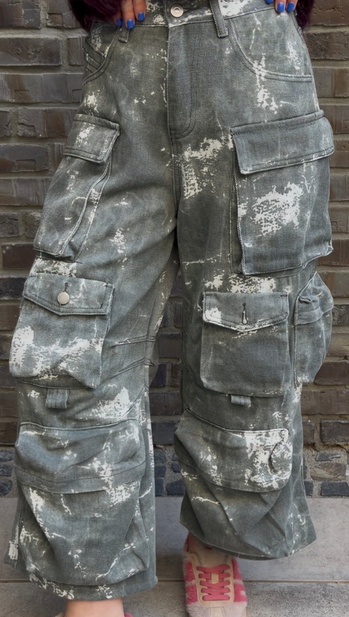 Cargo Jeans grau