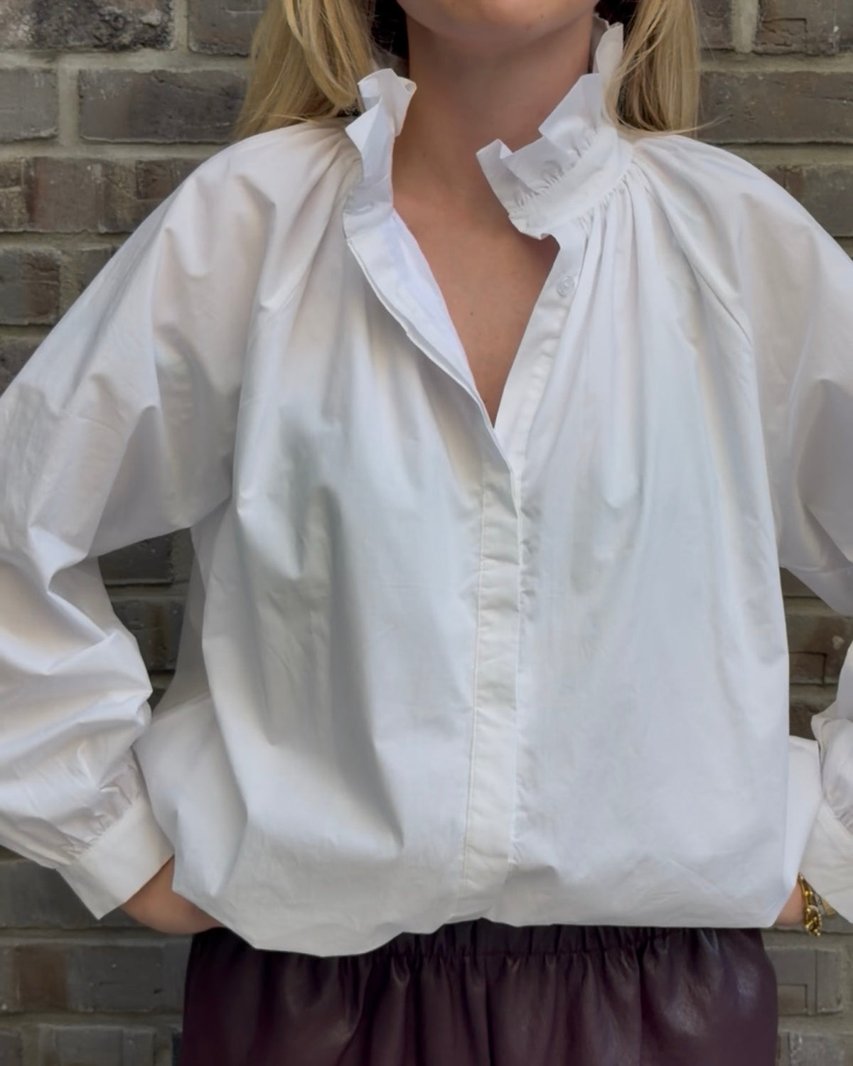 Bluse 'Crop' weiß