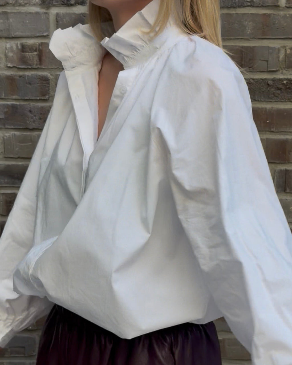 Bluse 'Crop' weiß