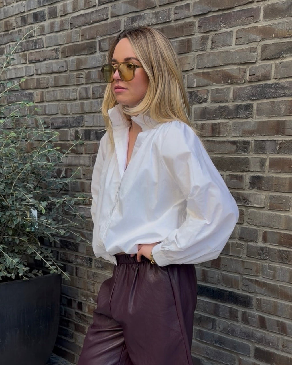 Bluse 'Crop' weiß