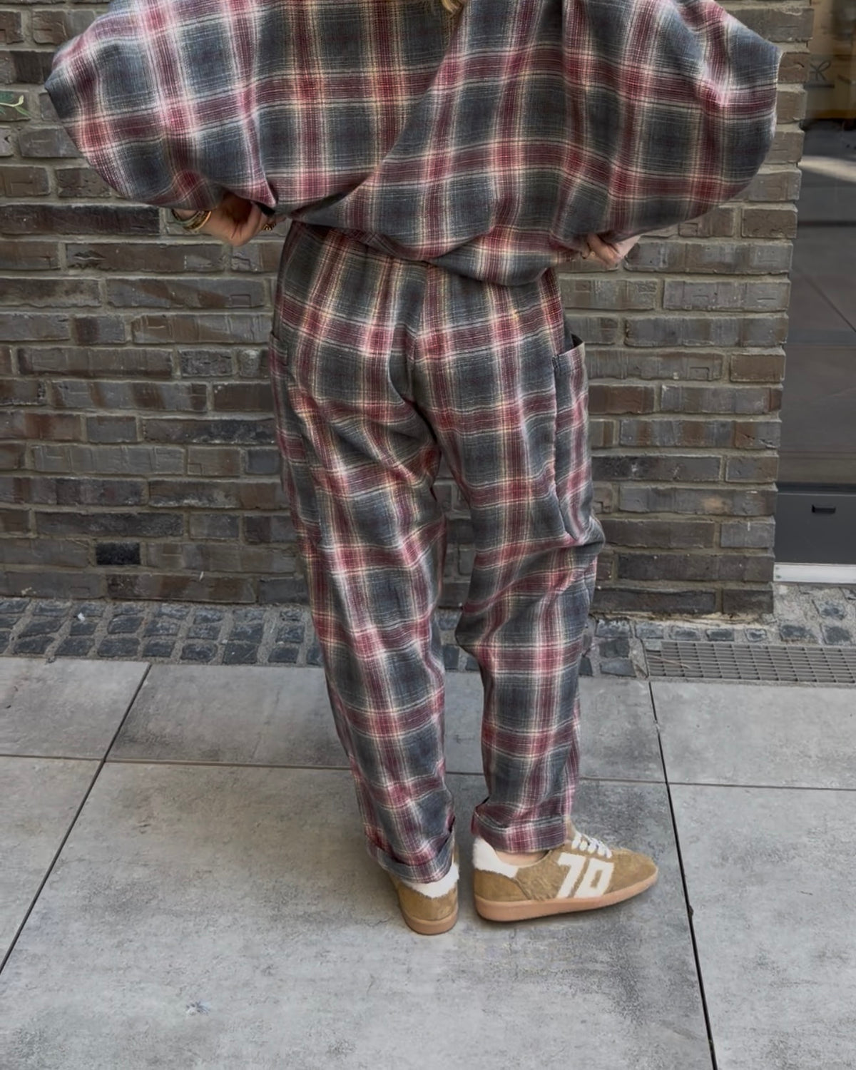 Hose 'The Check' bordeaux