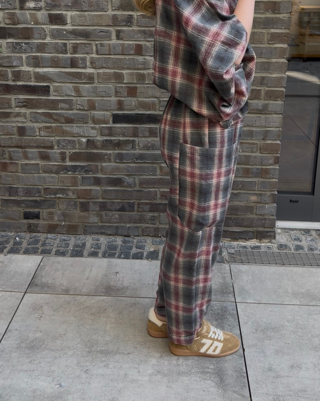 Hose 'The Check' bordeaux