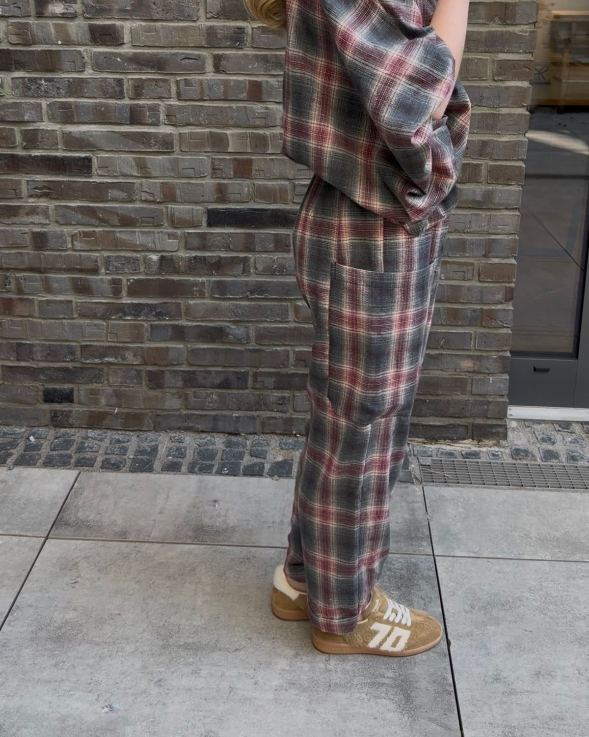 Hose 'The Check' bordeaux