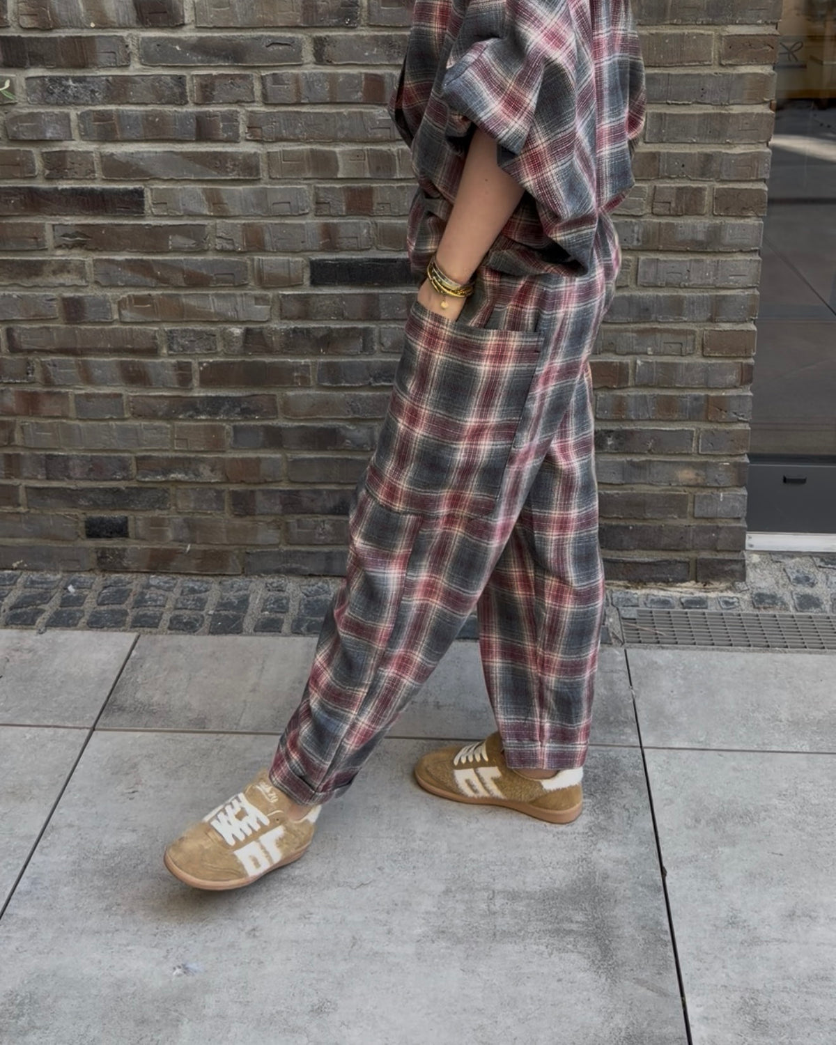 Hose 'The Check' bordeaux