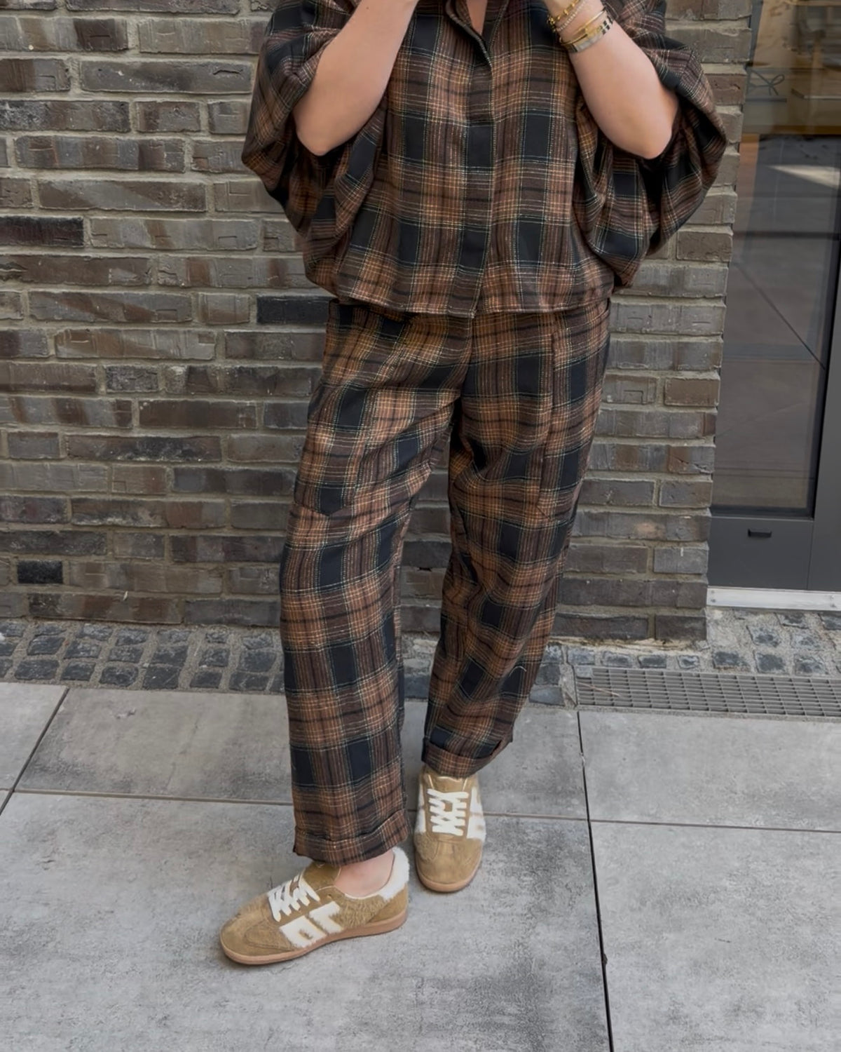 Bluse 'The Check' braun
