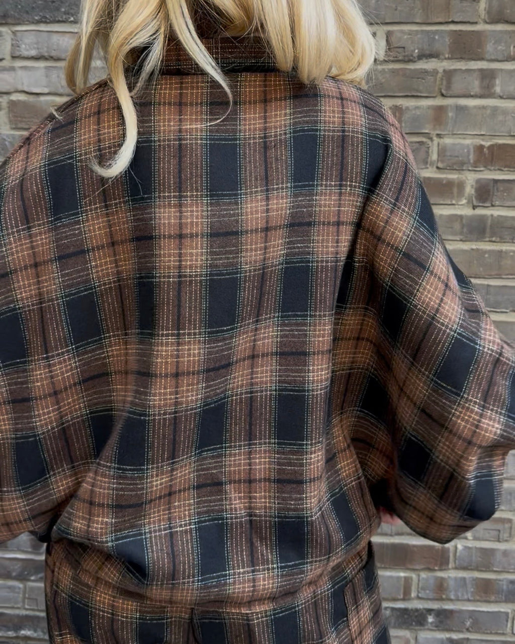 Bluse 'The Check' braun